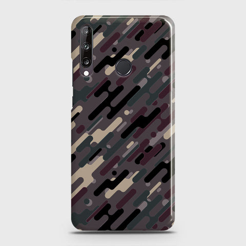 Huawei Y7p  Cover - Camo Series 3 - Red & Brown Design - Matte Finish - Snap On Hard Case with LifeTime Colors Guarantee