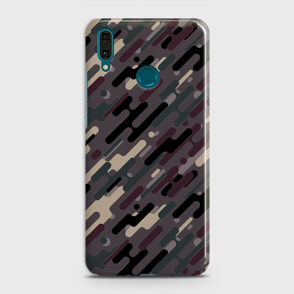 Huawei Y9 2019 Cover - Camo Series 3 - Red & Brown Design - Matte Finish - Snap On Hard Case with LifeTime Colors Guarantee
