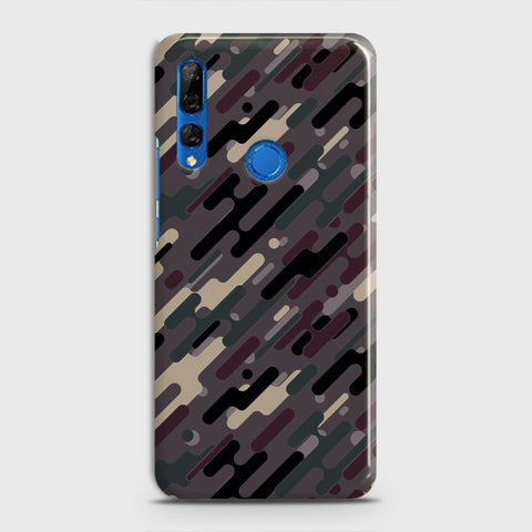 Huawei Y9 Prime 2019 Cover - Camo Series 3 - Red & Brown Design - Matte Finish - Snap On Hard Case with LifeTime Colors Guarantee