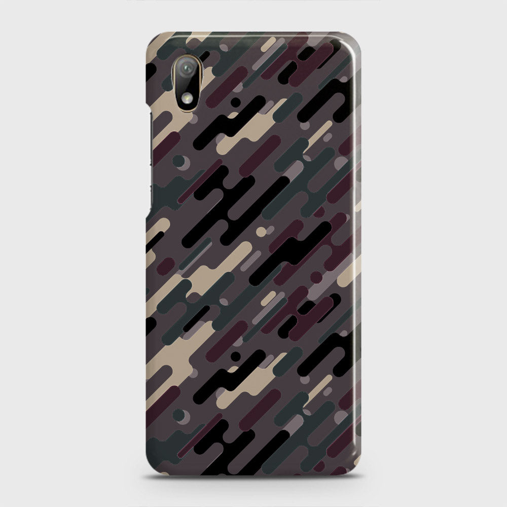Huawei Y5 2019 Cover - Camo Series 3 - Red & Brown Design - Matte Finish - Snap On Hard Case with LifeTime Colors Guarantee