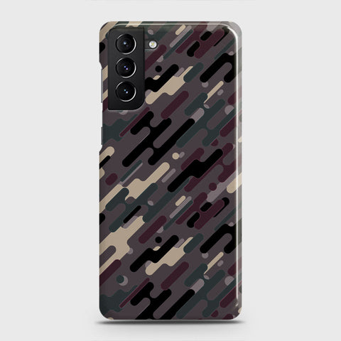 Samsung Galaxy S21 Plus 5G Cover - Camo Series 3 - Red & Brown Design - Matte Finish - Snap On Hard Case with LifeTime Colors Guarantee