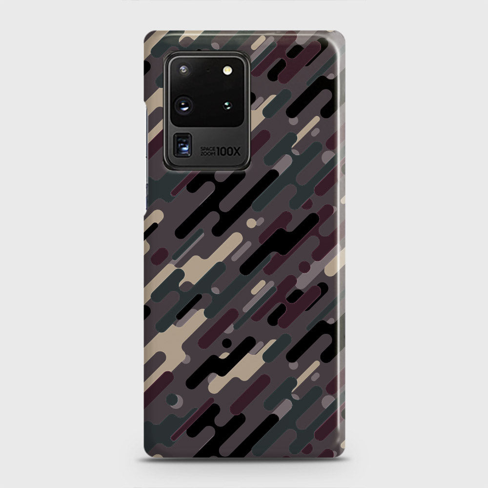 Samsung Galaxy S20 Ultra Cover - Camo Series 3 - Red & Brown Design - Matte Finish - Snap On Hard Case with LifeTime Colors Guarantee