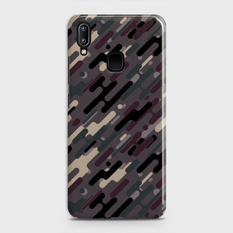 Vivo Y91 Cover - Camo Series 3 - Red & Brown Design - Matte Finish - Snap On Hard Case with LifeTime Colors Guarantee
