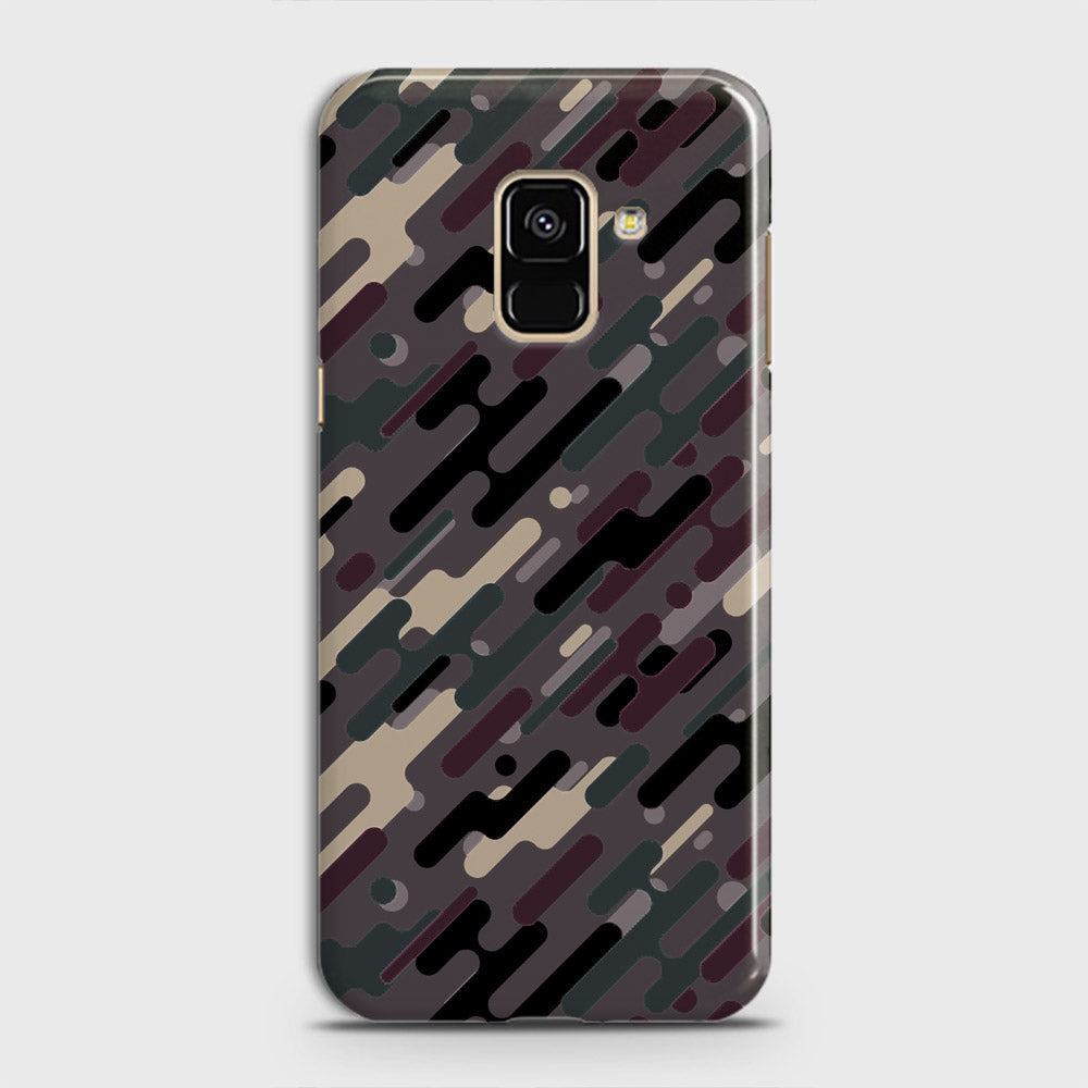 Samsung Galaxy A8 Plus 2018 Cover - Camo Series 3 - Red & Brown Design - Matte Finish - Snap On Hard Case with LifeTime Colors Guarantee