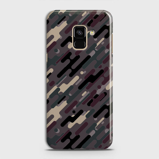 Samsung Galaxy A8 Plus 2018 Cover - Camo Series 3 - Red & Brown Design - Matte Finish - Snap On Hard Case with LifeTime Colors Guarantee