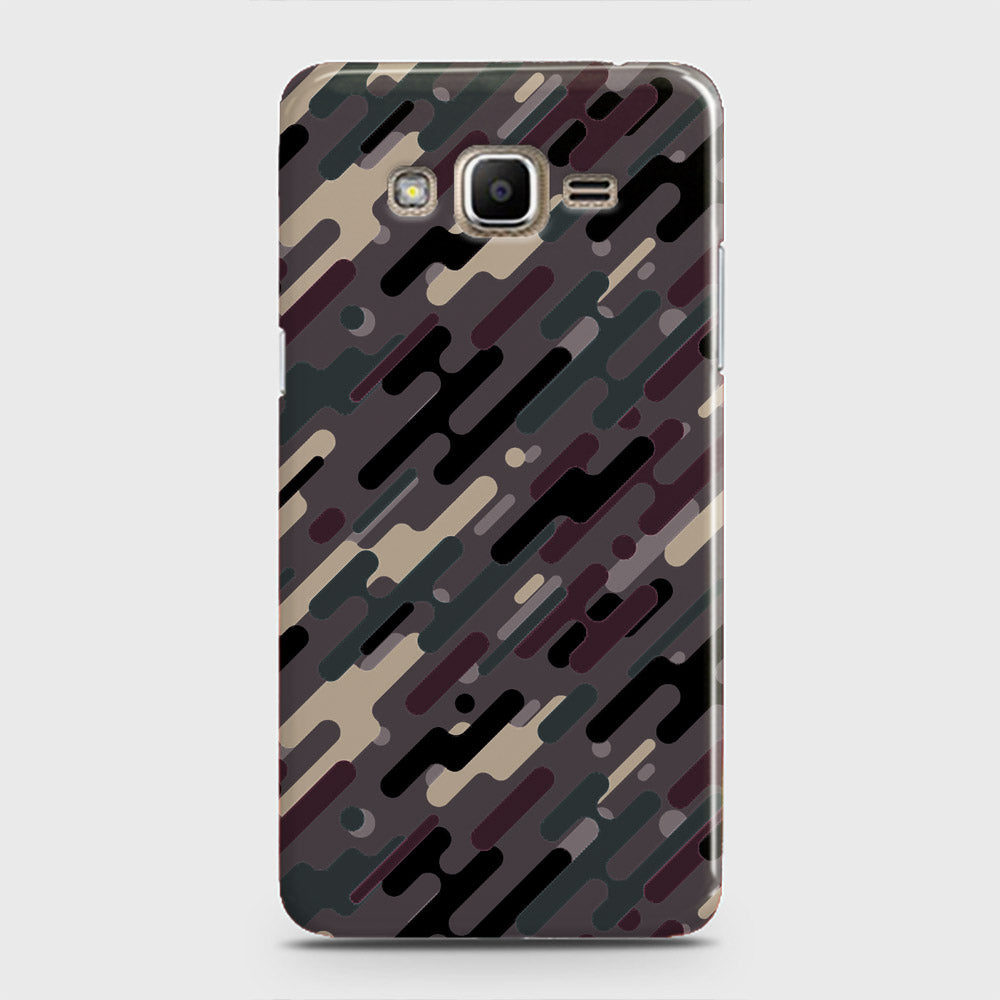 Samsung Galaxy J7 Core Cover - Camo Series 3 - Red & Brown Design - Matte Finish - Snap On Hard Case with LifeTime Colors Guarantee