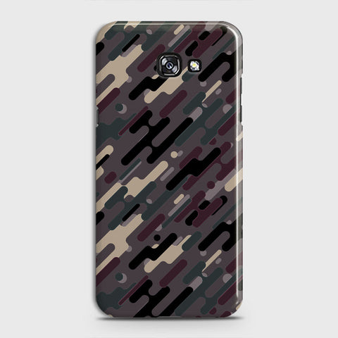 Samsung Galaxy A7 2017 / A720 Cover - Camo Series 3 - Red & Brown Design - Matte Finish - Snap On Hard Case with LifeTime Colors Guarantee