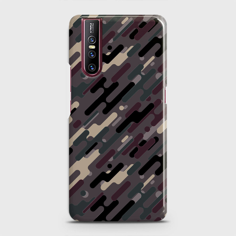 Vivo V15 Pro Cover - Camo Series 3 - Red & Brown Design - Matte Finish - Snap On Hard Case with LifeTime Colors Guarantee