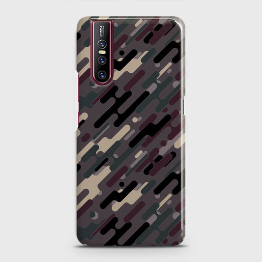 Vivo V15 Pro Cover - Camo Series 3 - Red & Brown Design - Matte Finish - Snap On Hard Case with LifeTime Colors Guarantee
