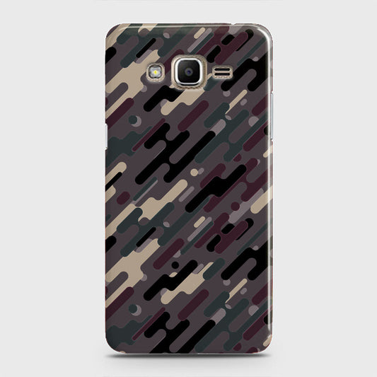 Samsung Galaxy Grand Prime Plus Cover - Camo Series 3 - Red & Brown Design - Matte Finish - Snap On Hard Case with LifeTime Colors Guarantee