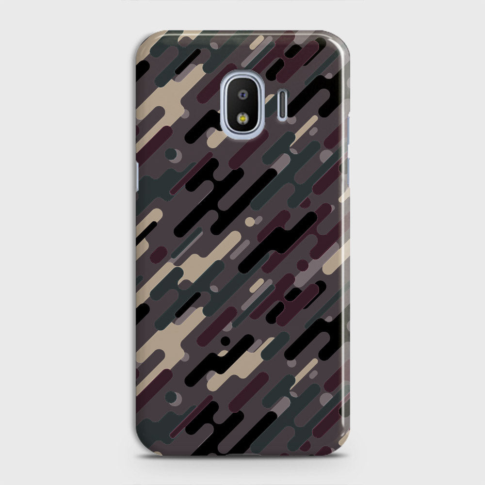 Samsung Galaxy J4 2018 Cover - Camo Series 3 - Red & Brown Design - Matte Finish - Snap On Hard Case with LifeTime Colors Guarantee