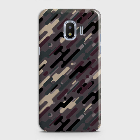 Samsung Galaxy J4 2018 Cover - Camo Series 3 - Red & Brown Design - Matte Finish - Snap On Hard Case with LifeTime Colors Guarantee