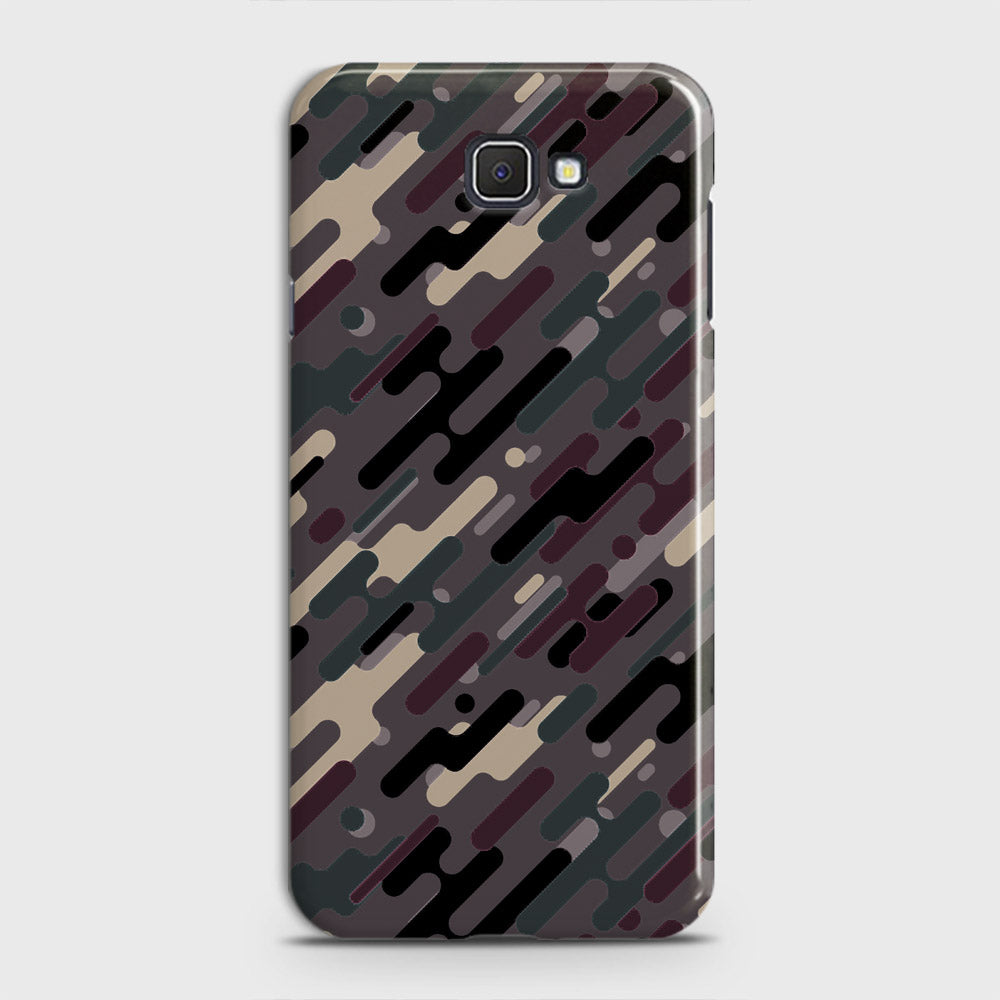 Samsung Galaxy J5 Prime Cover - Camo Series 3 - Red & Brown Design - Matte Finish - Snap On Hard Case with LifeTime Colors Guarantee