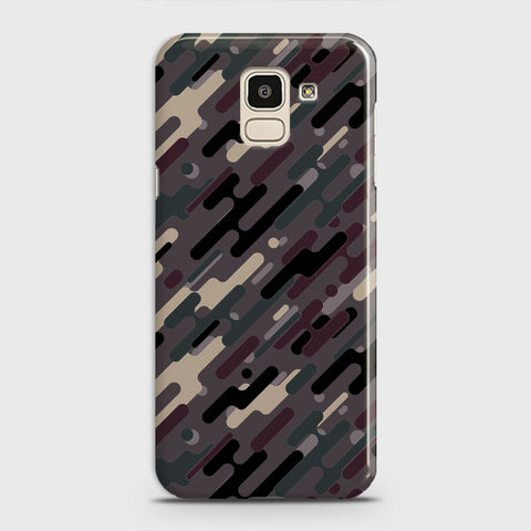 Samsung Galaxy J6 2018 Cover - Camo Series 3 - Red & Brown Design - Matte Finish - Snap On Hard Case with LifeTime Colors Guarantee