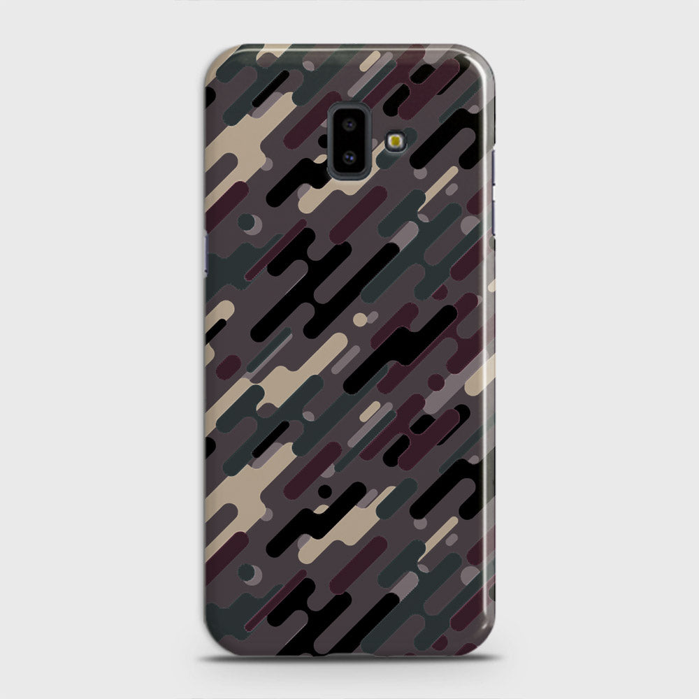 Samsung Galaxy J6 Plus 2018 Cover - Camo Series 3 - Red & Brown Design - Matte Finish - Snap On Hard Case with LifeTime Colors Guarantee