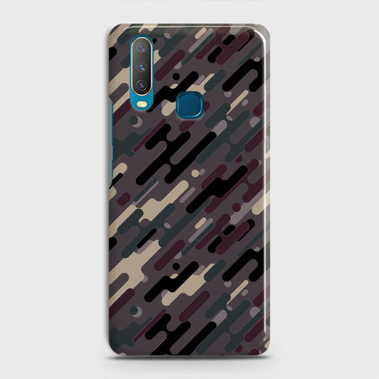 Vivo Y17 Cover - Camo Series 3 - Red & Brown Design - Matte Finish - Snap On Hard Case with LifeTime Colors Guarantee (Fast Delivery) (H)