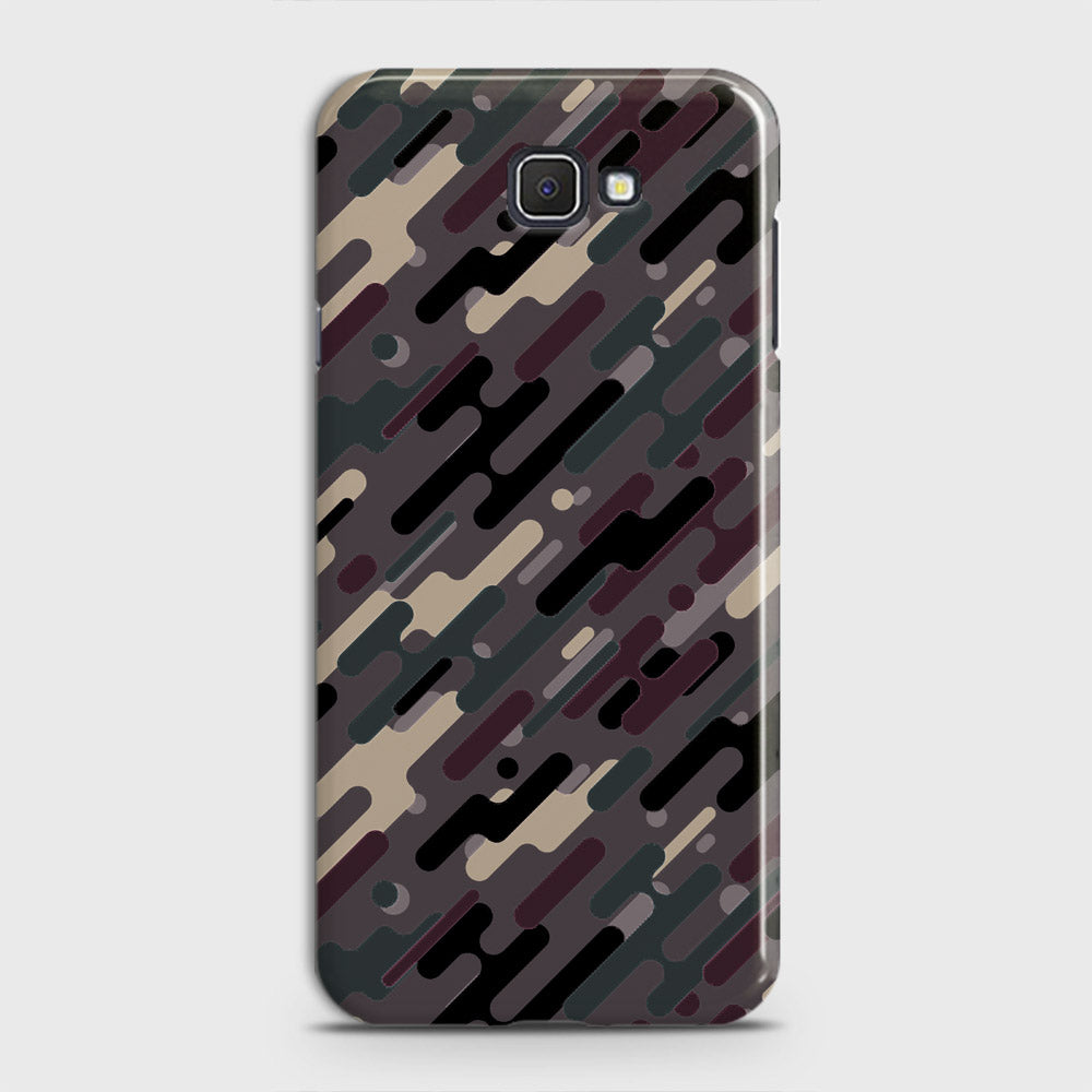Samsung Galaxy J7 Prime Cover - Camo Series 3 - Red & Brown Design - Matte Finish - Snap On Hard Case with LifeTime Colors Guarantee