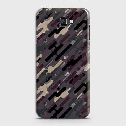 Samsung Galaxy J7 Prime Cover - Camo Series 3 - Red & Brown Design - Matte Finish - Snap On Hard Case with LifeTime Colors Guarantee