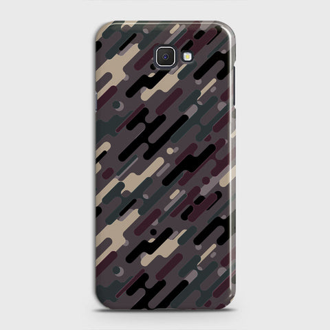 Samsung Galaxy J7 Prime 2 Cover - Camo Series 3 - Red & Brown Design - Matte Finish - Snap On Hard Case with LifeTime Colors Guarantee