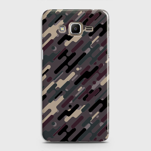 Samsung Galaxy J3 2016 / J320 Cover - Camo Series 3 - Red & Brown Design - Matte Finish - Snap On Hard Case with LifeTime Colors Guarantee