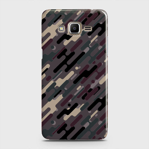 Samsung Galaxy J5 Cover - Camo Series 3 - Red & Brown Design - Matte Finish - Snap On Hard Case with LifeTime Colors Guarantee