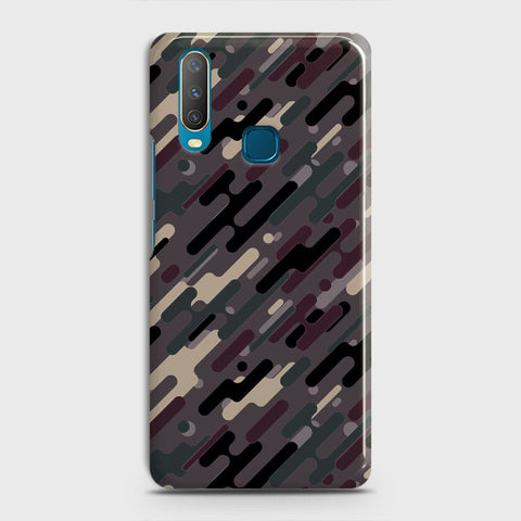 Vivo Y12 Cover - Camo Series 3 - Red & Brown Design - Matte Finish - Snap On Hard Case with LifeTime Colors Guarantee