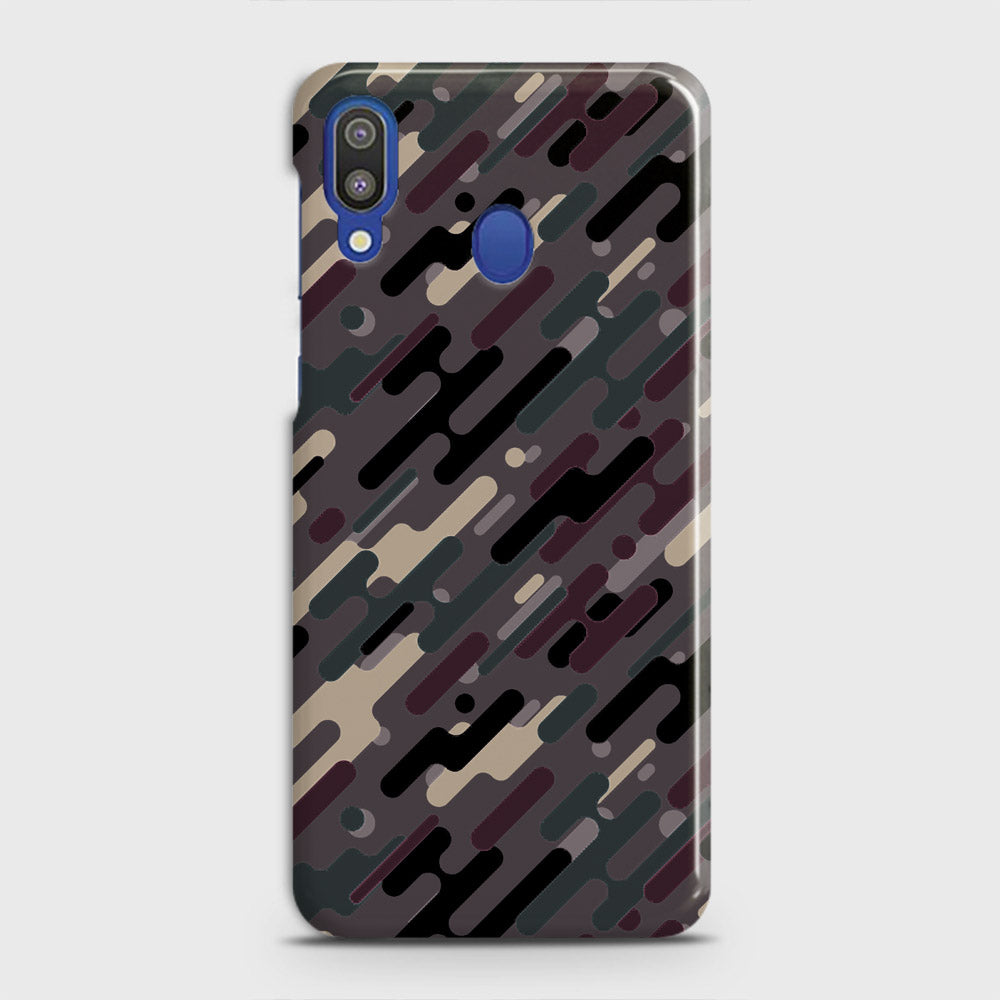 Samsung Galaxy M20 Cover - Camo Series 3 - Red & Brown Design - Matte Finish - Snap On Hard Case with LifeTime Colors Guarantee
