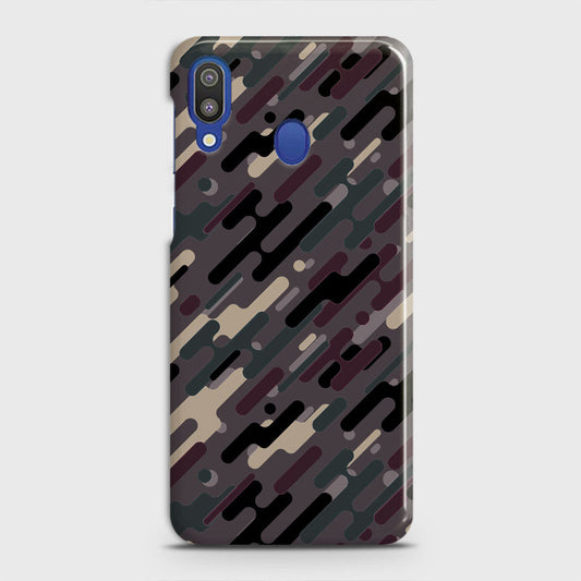 Samsung Galaxy M20 Cover - Camo Series 3 - Red & Brown Design - Matte Finish - Snap On Hard Case with LifeTime Colors Guarantee