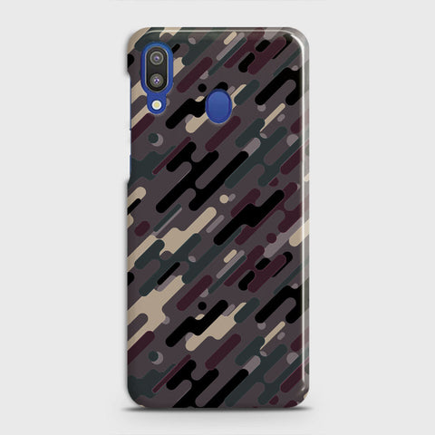 Samsung Galaxy M20 Cover - Camo Series 3 - Red & Brown Design - Matte Finish - Snap On Hard Case with LifeTime Colors Guarantee
