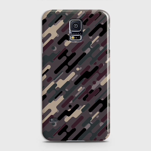 Samsung Galaxy S5 Cover - Camo Series 3 - Red & Brown Design - Matte Finish - Snap On Hard Case with LifeTime Colors Guarantee