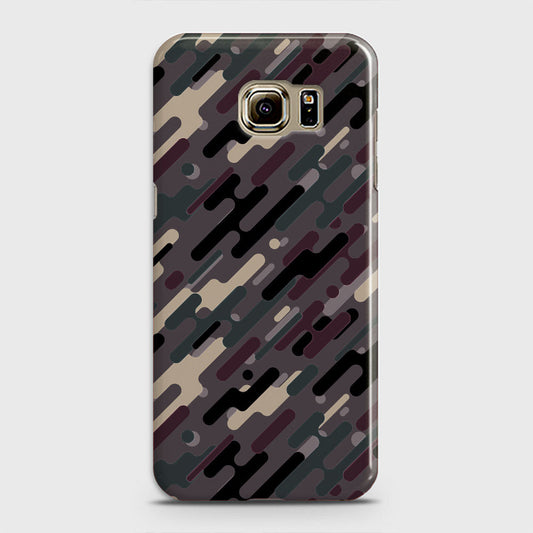 Samsung Galaxy S6 Cover - Camo Series 3 - Red & Brown Design - Matte Finish - Snap On Hard Case with LifeTime Colors Guarantee