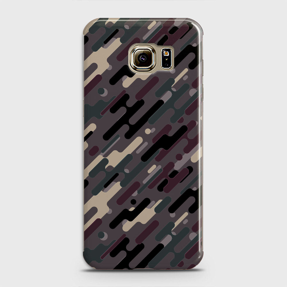 Samsung Galaxy S6 Edge Cover - Camo Series 3 - Red & Brown Design - Matte Finish - Snap On Hard Case with LifeTime Colors Guarantee