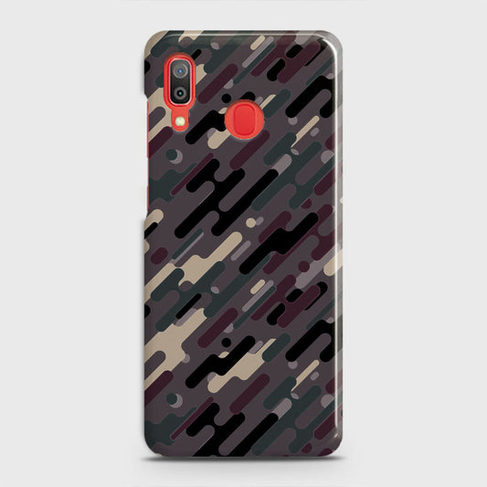 Samsung Galaxy A20 Cover - Camo Series 3 - Red & Brown Design - Matte Finish - Snap On Hard Case with LifeTime Colors Guarantee