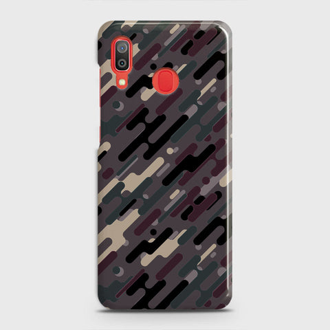 Samsung Galaxy A30 Cover - Camo Series 3 - Red & Brown Design - Matte Finish - Snap On Hard Case with LifeTime Colors Guarantee