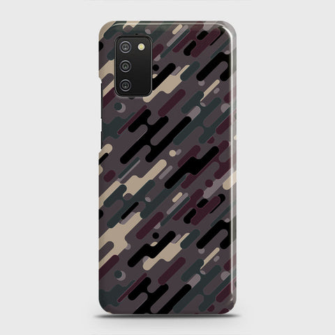 Samsung Galaxy A02s Cover - Camo Series 3 - Red & Brown Design - Matte Finish - Snap On Hard Case with LifeTime Colors Guarantee