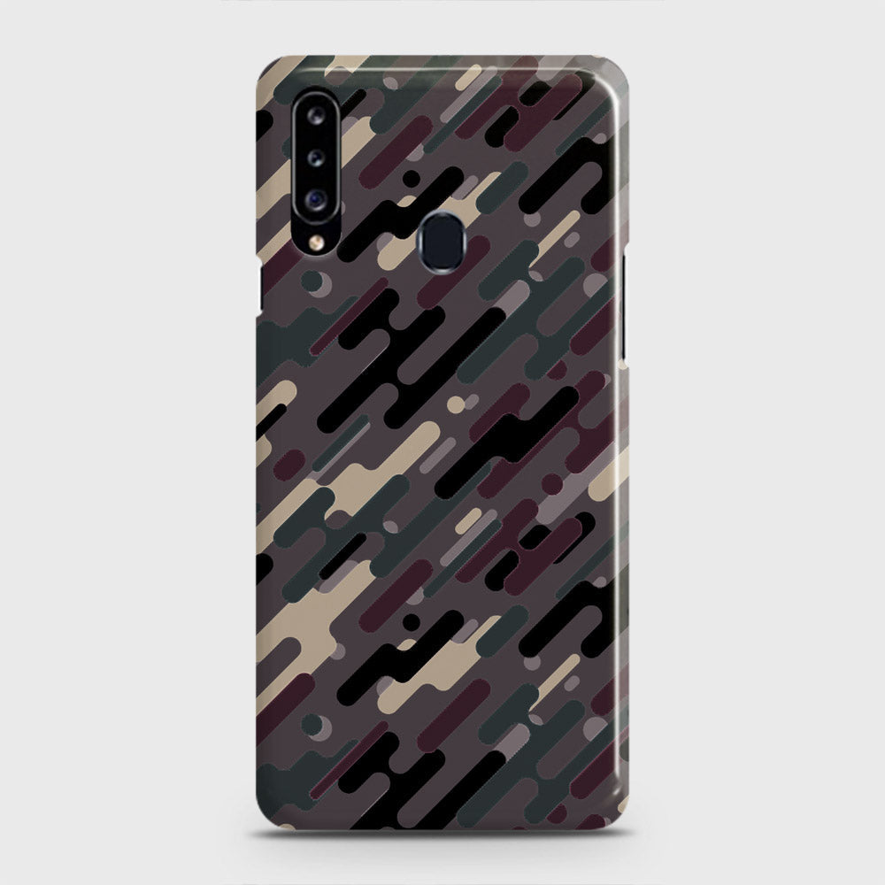 Samsung Galaxy A20s Cover - Camo Series 3 - Red & Brown Design - Matte Finish - Snap On Hard Case with LifeTime Colors Guarantee