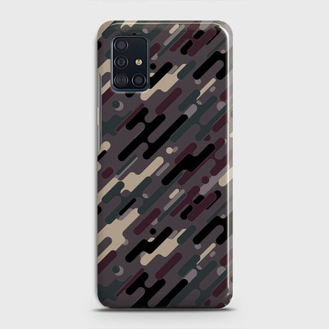 Samsung Galaxy A51 Cover - Camo Series 3 - Red & Brown Design - Matte Finish - Snap On Hard Case with LifeTime Colors Guarantee