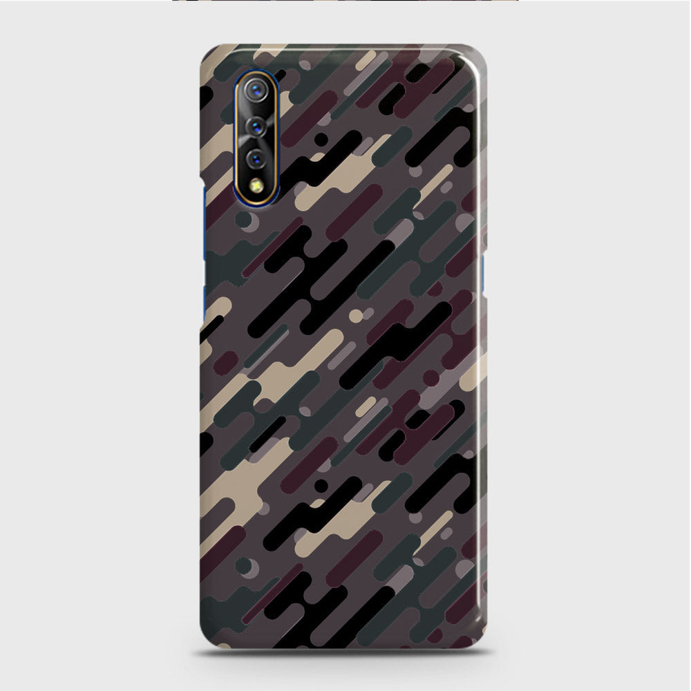 Vivo S1 Cover - Camo Series 3 - Red & Brown Design - Matte Finish - Snap On Hard Case with LifeTime Colors Guarantee
