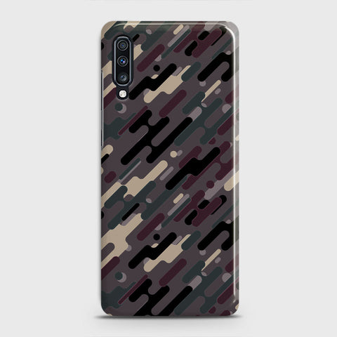 Samsung Galaxy A70 Cover - Camo Series 3 - Red & Brown Design - Matte Finish - Snap On Hard Case with LifeTime Colors Guarantee