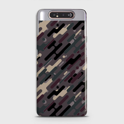 Samsung Galaxy A80 Cover - Camo Series 3 - Red & Brown Design - Matte Finish - Snap On Hard Case with LifeTime Colors Guarantee