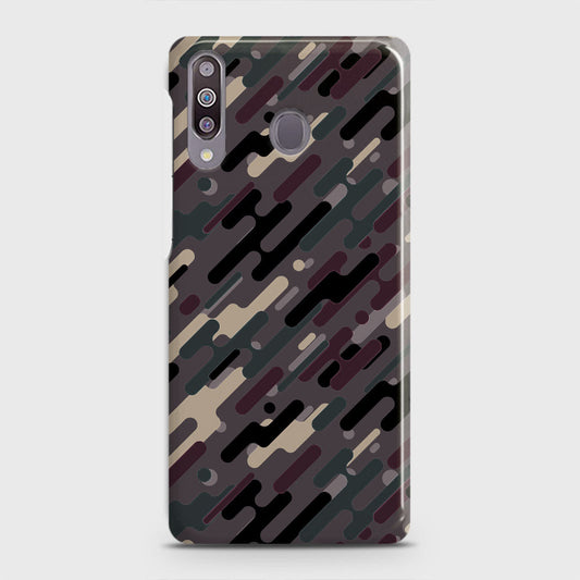 Samsung Galaxy M30 Cover - Camo Series 3 - Red & Brown Design - Matte Finish - Snap On Hard Case with LifeTime Colors Guarantee