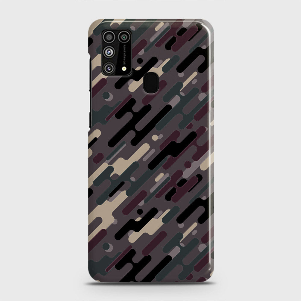 Samsung Galaxy M31 Cover - Camo Series 3 - Red & Brown Design - Matte Finish - Snap On Hard Case with LifeTime Colors Guarantee