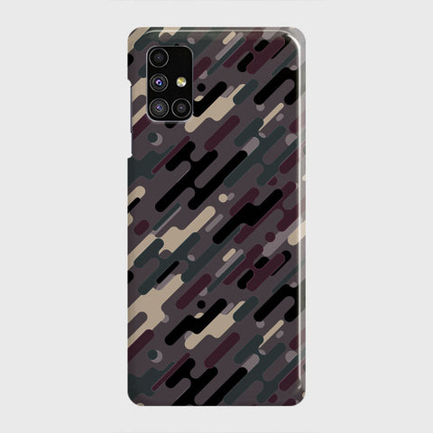 Samsung Galaxy M51 Cover - Camo Series 3 - Red & Brown Design - Matte Finish - Snap On Hard Case with LifeTime Colors Guarantee