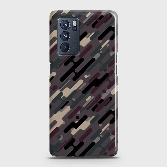 Oppo Reno 6 Pro 5G Cover - Camo Series 3 - Red & Brown Design - Matte Finish - Snap On Hard Case with LifeTime Colors Guarantee