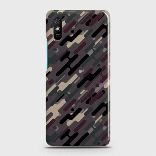 Xiaomi Redmi 9A Cover - Camo Series 3 - Red & Brown Design - Matte Finish - Snap On Hard Case with LifeTime Colors Guarantee