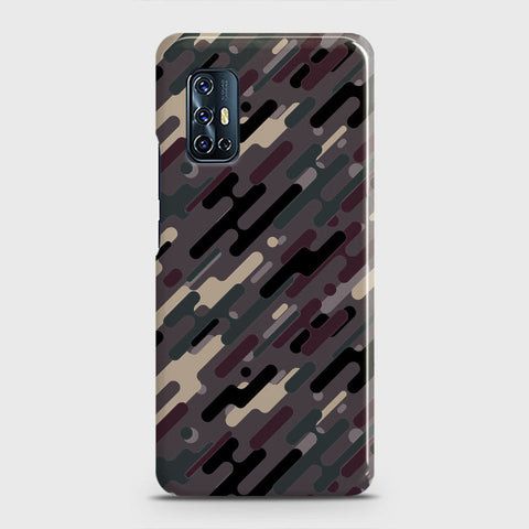 Vivo V17 Cover - Camo Series 3 - Red & Brown Design - Matte Finish - Snap On Hard Case with LifeTime Colors Guarantee