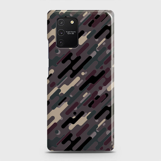 Samsung Galaxy A91 Cover - Camo Series 3 - Red & Brown Design - Matte Finish - Snap On Hard Case with LifeTime Colors Guarantee