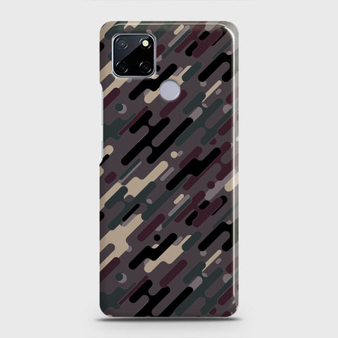 Realme C12 Cover - Camo Series 3 - Red & Brown Design - Matte Finish - Snap On Hard Case with LifeTime Colors Guarantee