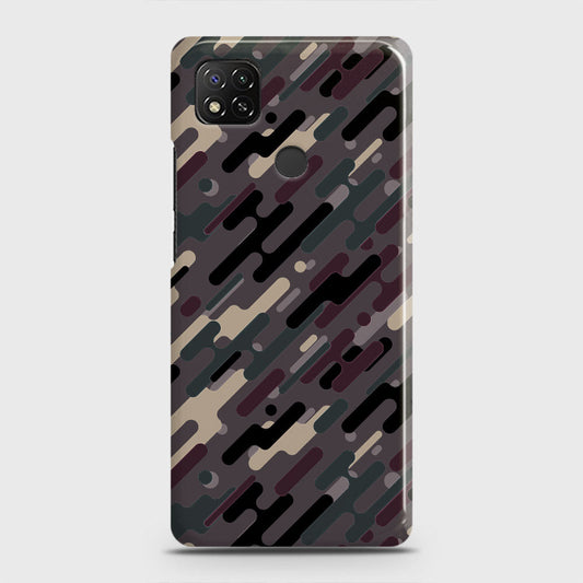 Xiaomi Redmi 9C Cover - Camo Series 3 - Red & Brown Design - Matte Finish - Snap On Hard Case with LifeTime Colors Guarantee