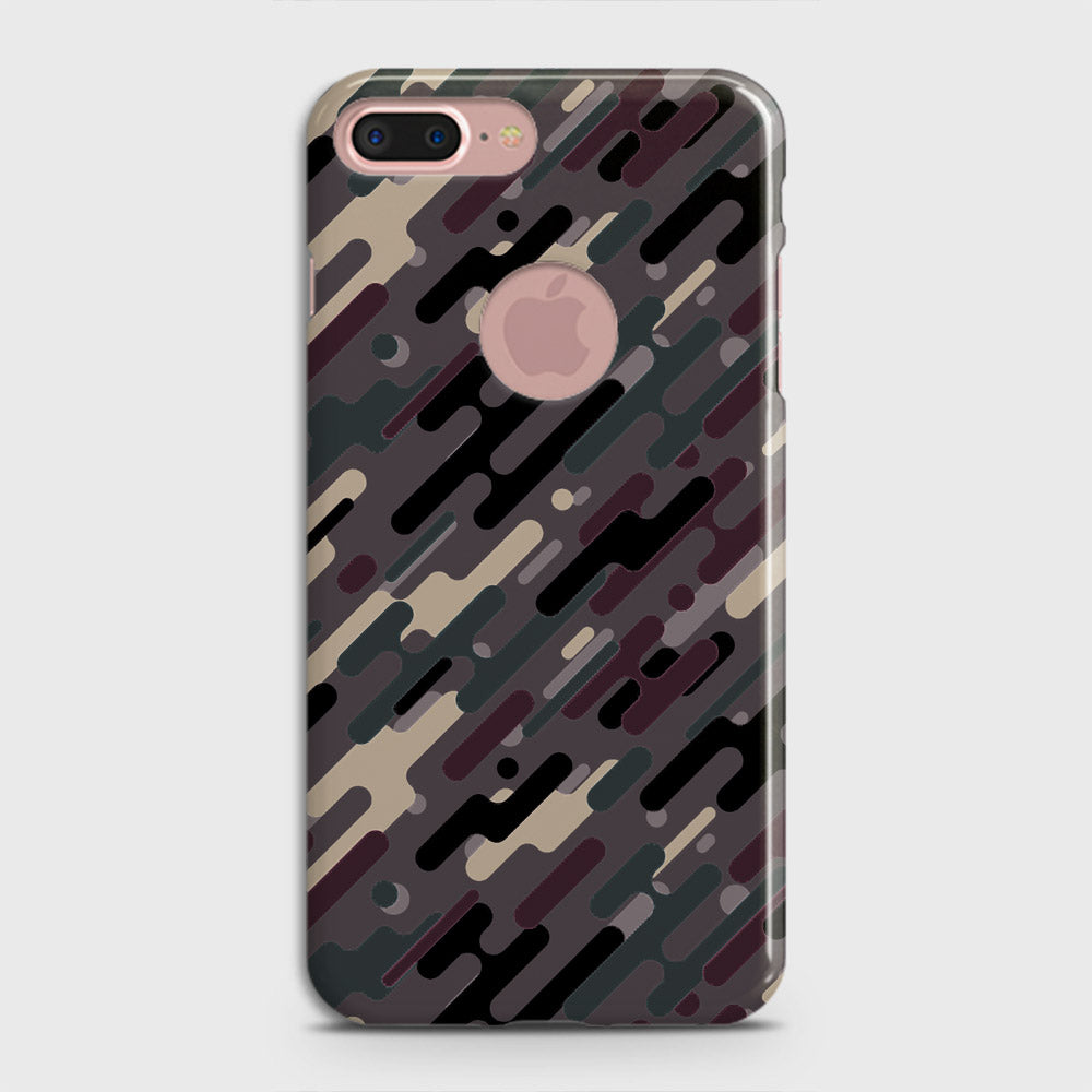 iPhone 8 / 7 Logo Cover - Camo Series 3 - Red & Brown Design - Matte Finish - Snap On Hard Case with LifeTime Colors Guarantee